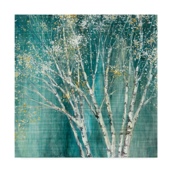 Trademark Fine Art 'Blue and Gold Birch' Canvas Art by Julia Purinton