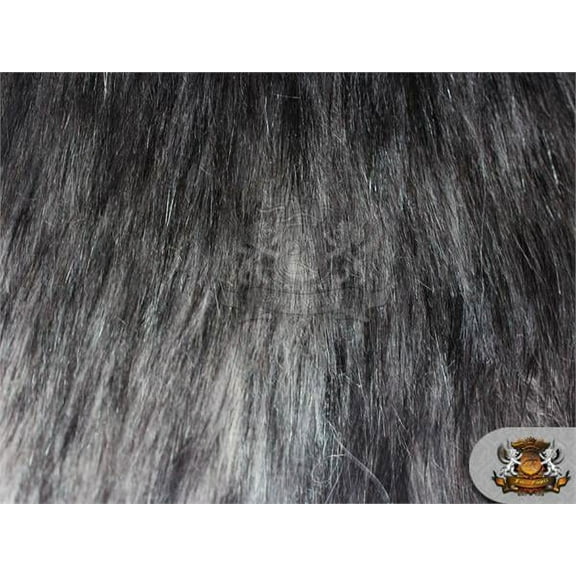 Faux Fur Long Pile ALASKAN HUSKIES Grey Fabric / 58" Wide / Sold by the yard