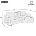 thumbnail image 2 of Harper & Bright Designs L-Shaped Sectional Sofa Set with Curved Chaise and Lounger, 3-Seat Couch with USB Ports, Chenille Upholstered Sectional Sofa for Living Room, Grey, 2 of 19