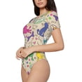 thumbnail image 2 of Lsque Colorful Poodle Dog Women's Crew Neck Short Sleeve Bodysuit Basic T Shirts Tops Onesie Adult Cute Pajama-XX-Large, 2 of 8