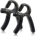 thumbnail image 1 of Paquete de 2 entrenadores de fuerza de agarre, fortalecedor de agarre manual, resistencia ajustable de 22 a 132 libras (10 a 60 kg), pinza antideslizante, perfecto para músicos, atletas y, 1 of 5