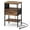 Brown, variant on Giantex Nightstand w/Charging Station, End Table w/Fabric Drawer, 2 AC Outlets, USB and Type-C Port, Black