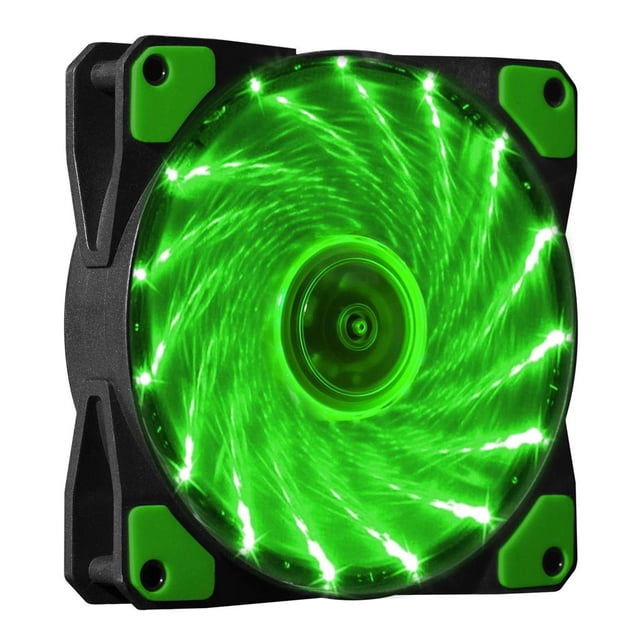 Puerto De 4 piezas 12CM 120x120x25mm Chasis De Computadora Refrigeración Silenciosa Con Lámpara LED Verde shamjiam Ventilador de refrigeración de la caja de la computadora