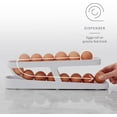thumbnail image 4 of YouCopia RollDown® Egg Dispenser, Space-Saving Rolling Organizer for Fridge, Refrigerator Bin, White, 4 of 8