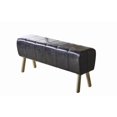 thumbnail image 1 of ACME Dessa Bench in Black PU & Natural, 1 of 2