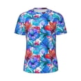 thumbnail image 5 of Wukai Bright Flowers Print Men's Short-Sleeved Mesh T-Shirt,Quick-Dry Short Sleeve Workout T-Shirt-, 5 of 8