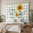 thumbnail image 3 of Sunflowers Farmhouse Tapestry for Bedroom Wall Hanging Tapestry, Sage Green Plaid Pastoral Rustic Ceiling Backdrop Tapestries Poster Blanket Wall Decor for Teens Room Living Room Dorm 39" x 59", 3 of 8
