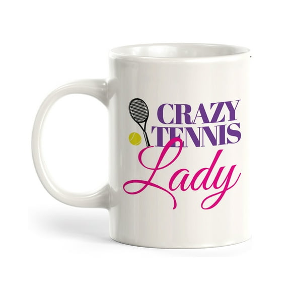 Crazy Tennis Lady 11oz Plastic Coffee Mug