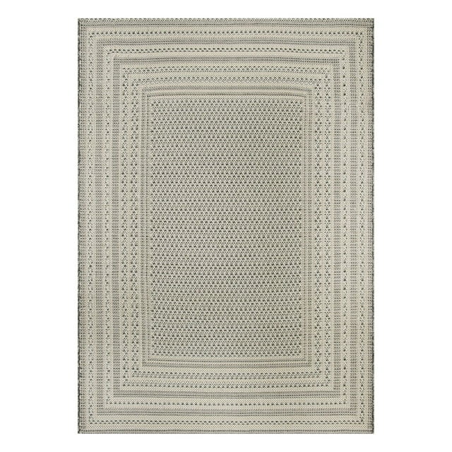 Better Homes & Gardens 7’ x 10’ Woven Grey Border Outdoor Rug