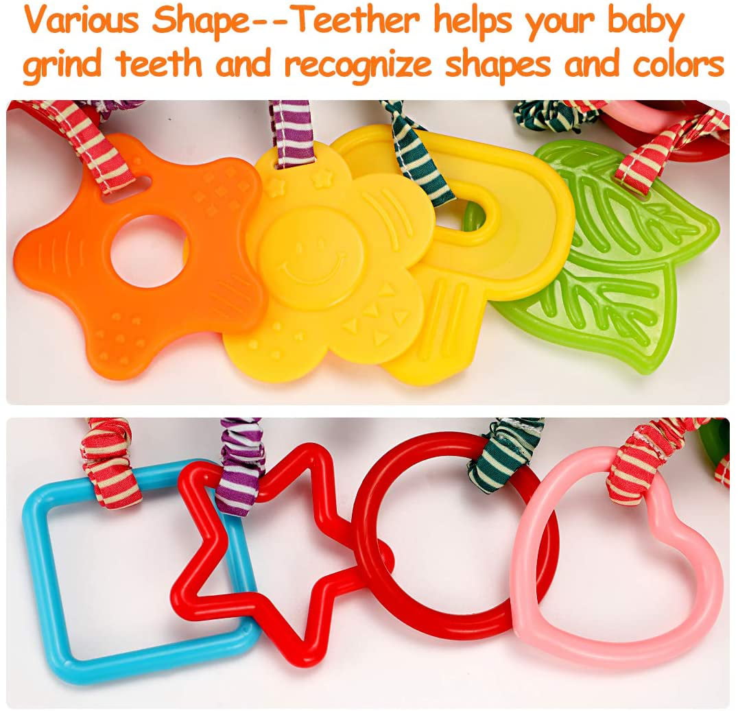 TUMAMA 4 Pack Baby Handbells Rattles Soft Plush Development Toys for Newborn Infant Birthday Present 