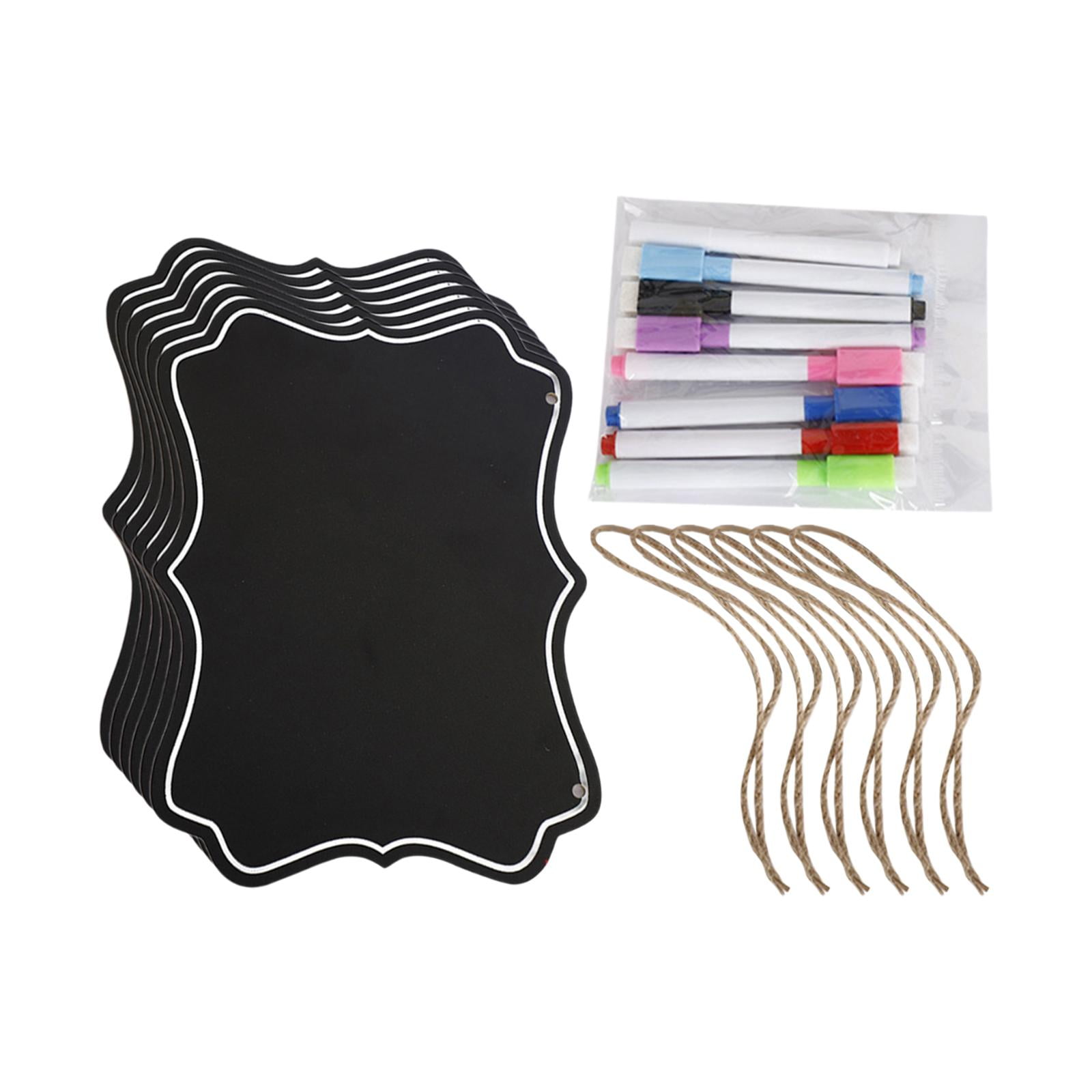 jinwen 6 Pcs Tableau de Réponse Effaçable à Sec avec Marqueurs pour Mariage Bureau Maison Noir 24x14.5cm
