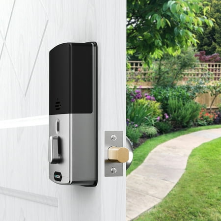 Lockly - Flex Touch Smart Lock Replacement Deadbolt with 3D Biometric Fingerprint/App/Physical Key - Satin Nickel