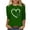 #0007-Green, variant on Pincandy Women's St. Patrick's Day Lucky Print Round Neck Raglan Long Sleeve Loose Sweatshirt