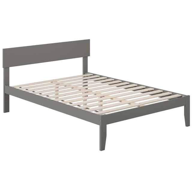Pemberly Row Lit Double Moderne en Bois Massif Boston, Fini Gris