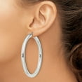 thumbnail image 3 of 925 Sterling Silver Women's Anti-Tarnish Coating Classic Tube 5mm Round Hoop Earrings | 60mm, 3 of 4