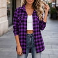 thumbnail image 5 of Edvintorg Jacket Women Plaid Lightweight Long Sleeve Button Down Casual Coat with Pocket Womens Trendy Clothes S-2XL Purple, 5 of 7