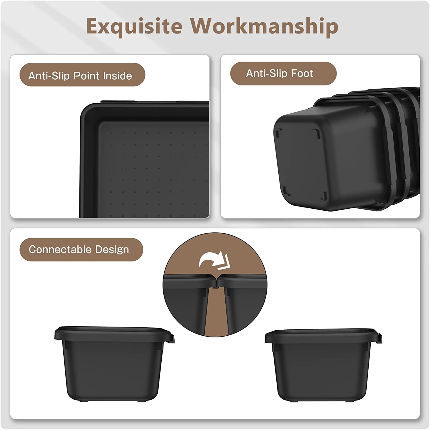 【𝟱𝟴𝗣𝗰𝘀】【5 Size】 Tool Box Organizer Tray Divider Set, 【Black】 Desk Drawer Organizer, Garage Organization and Storage Toolbox Accessories Rolling Tool Chest Cart Cabinet WorkBench Small Part