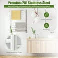 thumbnail image 5 of Costway 10 Bar Towel Warmer Wall Mounted Electric Heated Towel Rack w/ Built-in Timer, 5 of 11