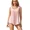 pink, variant on Attraco Womens Camosoles Tank Tops Built in Bras Summer Pleated Square Neck Tops Flowy Sleeveless Shirts