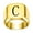 Gold C, variant on Stainless Steel Trendy Minimalist Square Alphabet Initial Signet Ring for Men Women Gold R Size 11
