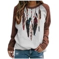 thumbnail image 2 of Puntoco Moda Mujer Imprimir Manga Larga Casual Cuello Redondo Camisa tops Sudadera Puntoco Puntoco-1622, 2 of 8