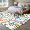 thumbnail image 4 of Large Area Rugs for Living Room Bedroom, Teal Orange Eucalyptus 6'x9' Rug Washable Carpet Runner Indoor Outdoor, Weeping Botanical Leaves Non Slip Floor Mats Rug for Kitchen, Playroom, 4 of 8