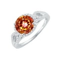 thumbnail image 2 of Sterling Silver with Fire Topaz and White Zircon Halo Ring, 2 of 3