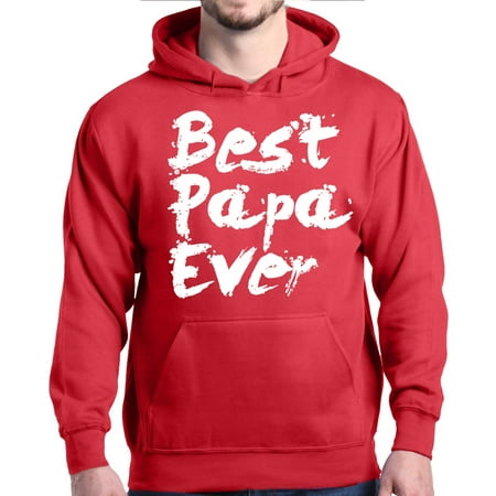 Shop4Ever Men's Best Papa Ever Paint Font Father's Day Hooded Sweatshirt