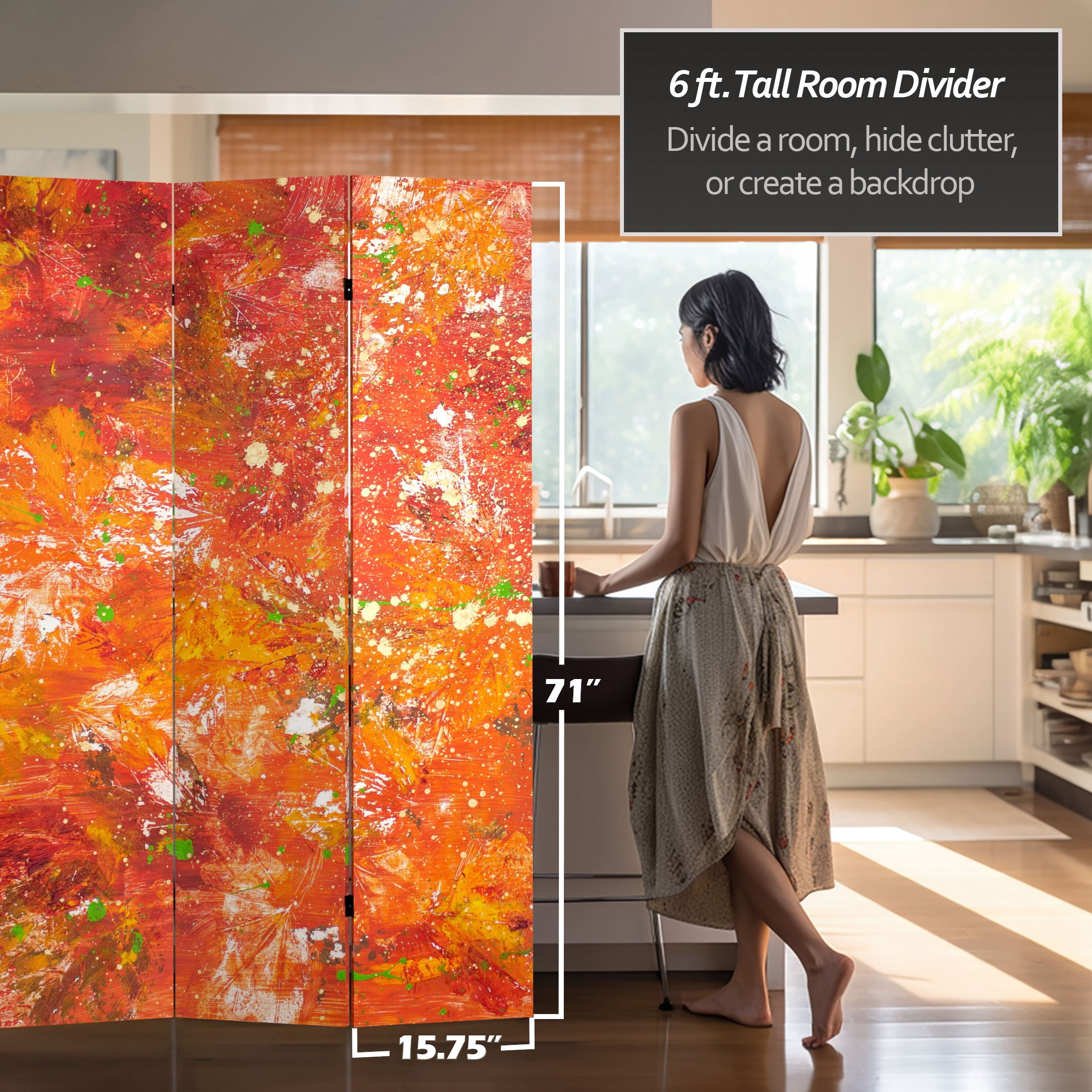 6 ft. Tall Double Sided Transcendence Canvas Room Divider