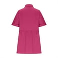 thumbnail image 4 of Ovzne Robes pour Femmes Robe Décontractée Sans Manches Col Rond à Lacets Plissée Robe de Printemps Manches Courtes en Liquidation, 4 of 7