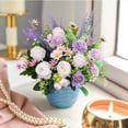 thumbnail image 5 of Dalrosia Spring Flowers Artificial Silk Flowers Bouquet Purple Fake Floral Arrangements with Rose Peony Daisy for Home Wedding Baby Shower Bridal Bouquet Table Centerpieces Party Decorations, 5 of 7