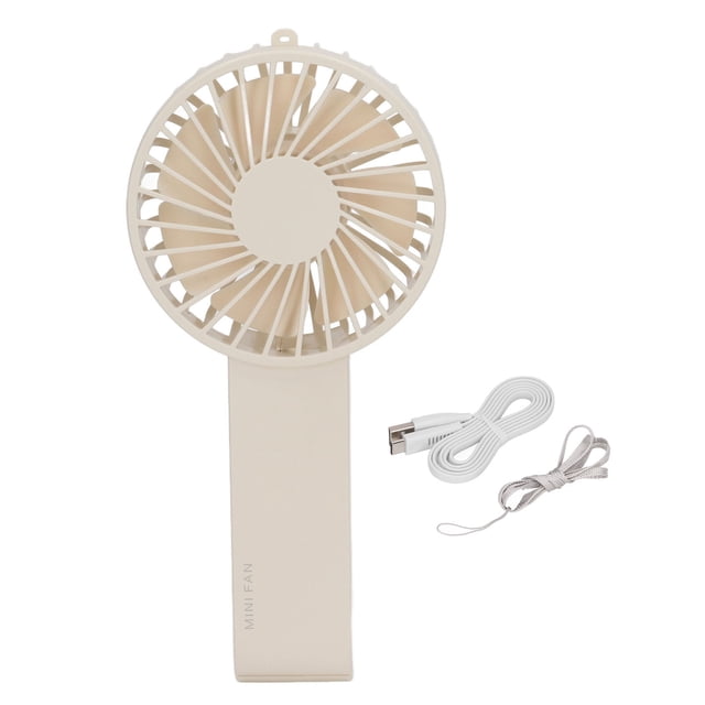 Mini ventilador de mano ventilador portátil plegable ventilador recargable USB para viajes de oficina en casa Beige