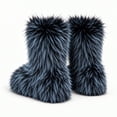 thumbnail image 5 of Women's Y2K Fluffy Faux Fur Knee Boots, Winter Warm Plush Snow Boots, Stylish Outdoor Cold Weather Boots, 5 of 7
