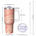 thumbnail image 2 of 40oz Tumbler with Handle and Straw, Vacuum Insulated Stainless Steel Travel Mug, Fits Car Cup Holder, Liquid & Marble Print, 2 of 6
