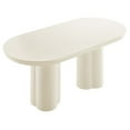 thumbnail image 3 of 72 Inch Dining Table, White, Wood, Concrete, Oval, Kitchen Cafe Bistro Hospitality Restaurant, Modern Contemporary HB36473, 3 of 10