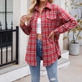 thumbnail image 2 of Chemise Classique à Carreaux en Flanelle à Manches Longues Surdimensionnée Décontractée pour Femmes, 2 of 3