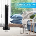thumbnail image 2 of Simple Deluxe Ventilador de torre oscilante eléctrico de 32 pulgadas con control remoto y 3 velocidades, 3 modos, ventilador sin aspas de bajo ruido para interior, dormitorio y oficina en casa, negro, 2 of 5