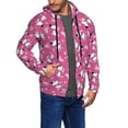 thumbnail image 2 of Wukai Love Dog Print Men's Zip-Up Hoodie,Fleece Full-Zip Hoodie for Men, Hooded Sweatshirt-Small, 2 of 5