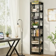 Tribesigns 78.74-Inch Extra Tall Narrow Bookshelf, 7-Tier Skinny Bookcase, Freestanding Display Shelves, Multifunctional Corner Storage Organizer Unit for Small Spaces