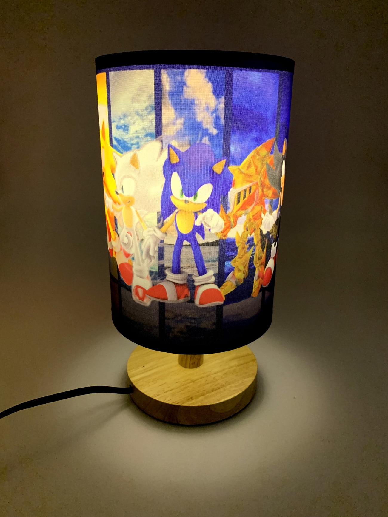 Table Lamp Super Sonic Night Light Wood Base Room Decoration or Great Gift Ideas