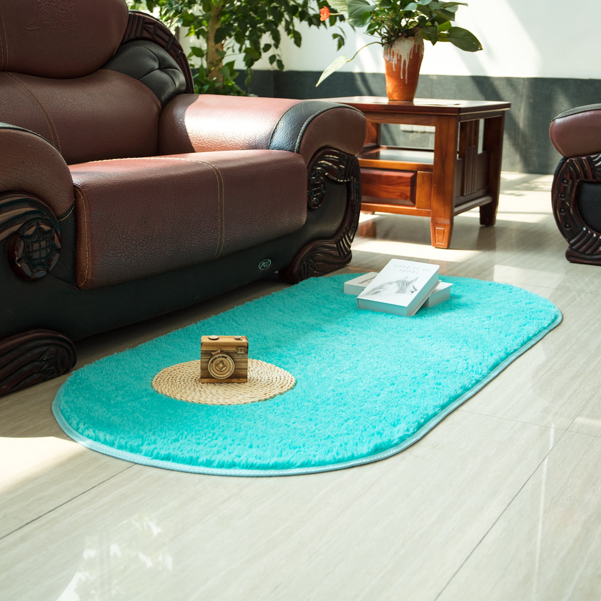 31.49 x 64.96 inch Ultra Soft Fluffy Oval Area Rugs Shaggy Living Room