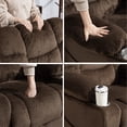 thumbnail image 3 of Power Lift Recliner Chair, Paproos Power Lift Recliner with Massage and Heat for Elderly, Reclining Sofa with Cup Holders & Side Pockets for Living Room, Velvet Fabric, Brown, 3 of 11