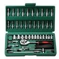 thumbnail image 1 of Juego de herramientas de reparación de automóviles de 46 piezas, llave de tubo para mantenimiento de automóviles, combinación de herramientas, caja verde, 1 of 11