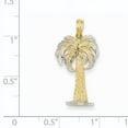 thumbnail image 2 of Beautiful 14K w/ Rhodium Polished And Textured Palm Tree Pendant, 2 of 2