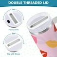 thumbnail image 5 of 40 oz Tumbler with Handle Lid and Straw Insulated Water Tumbler Stainless Steel Water Cup Mug Bottle Reusable Cup Holder Friendly Multicolored Lip Kisses, 5 of 6