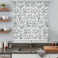 thumbnail image 5 of Farmhouse Sheer Curtains 54 Inches Long, Teal Blue Green Vintage Flower Leaf Plant Light Filering Curtains, Breathable Simi Curtain Privacy Drapes for Kitchen Bathroom Small Window Treatment, 5 of 9