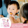 thumbnail image 5 of A set of environmental protection bamboo animal cartoon series fiber children's tableware set baby divided plate five-piece set, 5 of 5