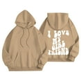 thumbnail image 7 of Gyexs Oversized Hoodies for Women Men Christmas Valentines Day Sweatshirts Hooded Long Sleeve Pullover Tops Trendy Winter Clothes Z02 Beige & Size XXXL, 7 of 7