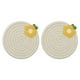 thumbnail image 1 of 2Pcs Manteles Individuales Redondos Trenzados, 4.7" Manteles Tejidos para Mesa de Cocina con Flor para Decoración de Granja (Beige), 1 of 7