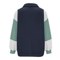 thumbnail image 4 of Lenpel Color Block Casual Sweatshirt for Women V Neck Button up Long Sleeve Shirts Loose Warm Pullover Tops, 4 of 5